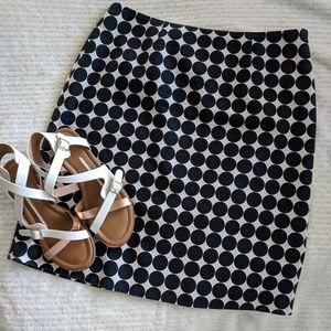 Doncaster Navy and White Polka Dot Skirt